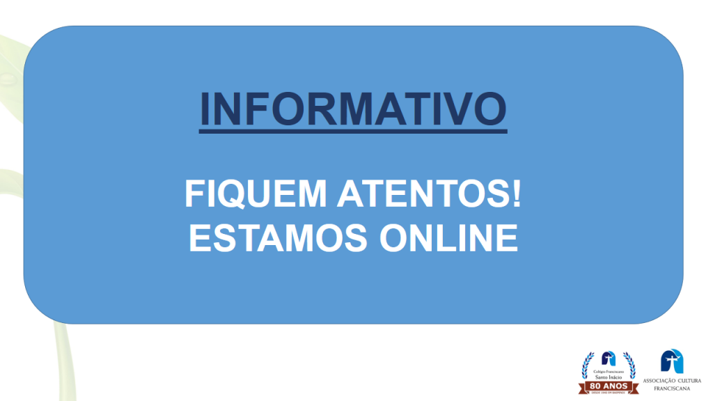 Participem das aulas online